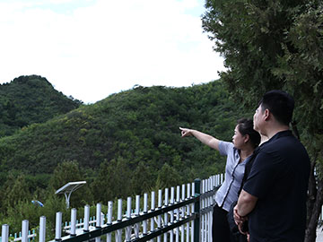 为客户讲解陵园情况