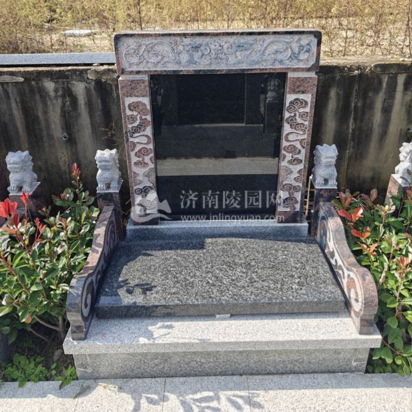中式雕花花岗岩墓碑